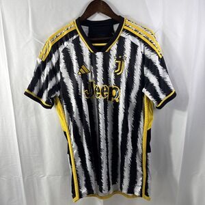 Adidas Juventus 2023-24 Home Kit Mens Size Large Slim Fit White Yellow Black